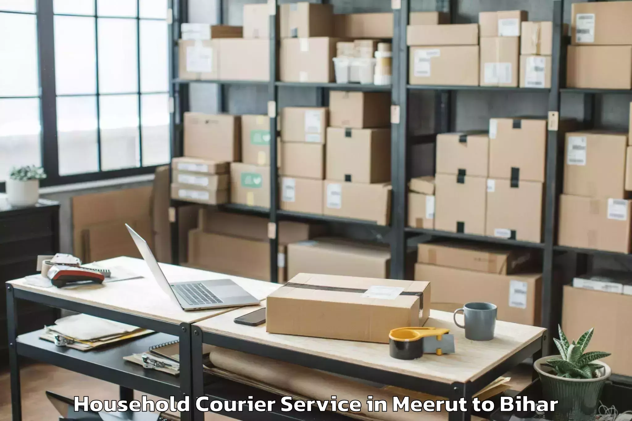 Reliable Meerut to Sikta Household Courier